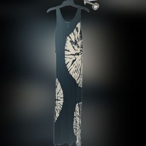 INC. Black and white tyedye maxi dress with rhinestone  detail